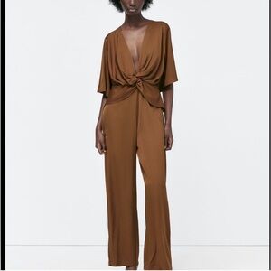 NWOT Zara satin effect jumpsuit
